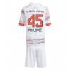 Bayern Munich Aleksandar Pavlovic #45 Bortedraktsett Barn 2025-26 Kortermet (+ korte bukser)